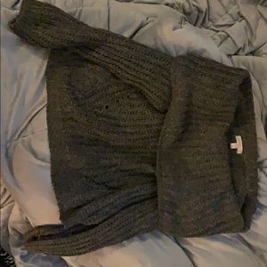 Off the shoulder gray sweater